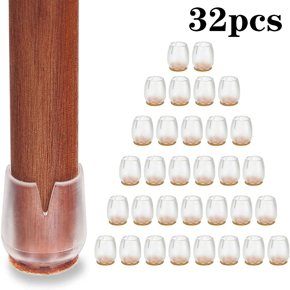 

32pcs New Round rubber Chair Leg Caps Bottom Non-Slip Cups sofa Table Foot Floor Protector Pads Pipe Plugs For Furniture Feet