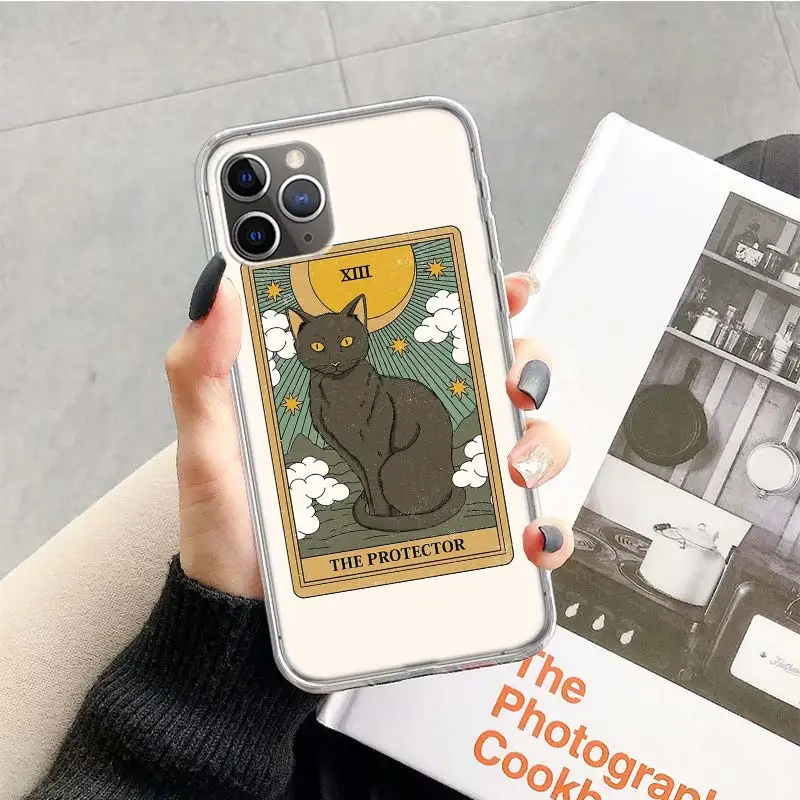 Чехол для телефона с рисунком кошки таро в Таро iPhone 14 13 Pro 11 15 Art 12 XR X XS Max 7 8 6S Plus SE