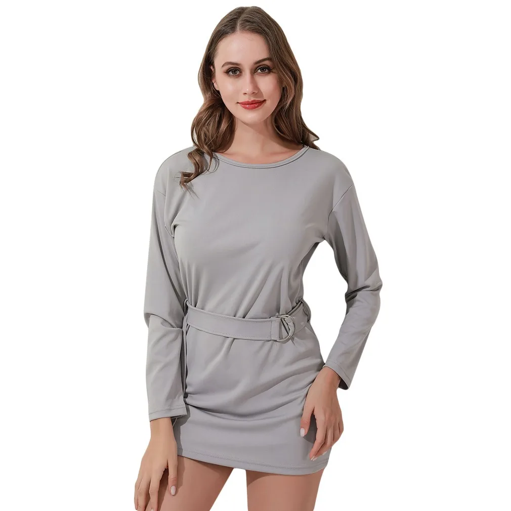 

The new fashion sexy dress female loose thin joker carry buttock long-sleeved dress