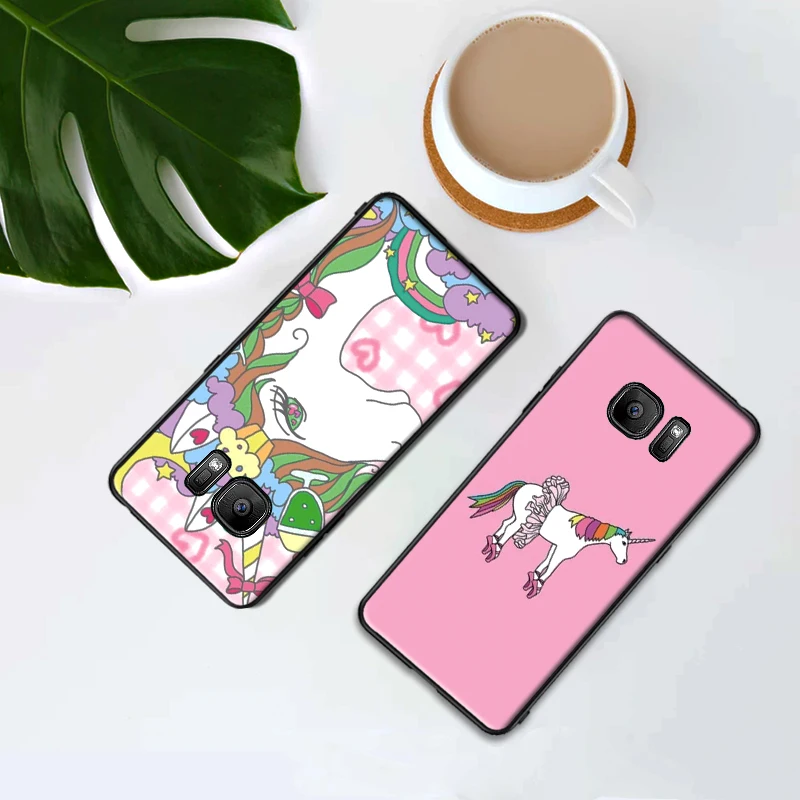Для samsung M10 M20 M30 S6 S7 Edge S10 S9 S8 PLUS чехол Единорог на радужной Jetpack | Мобильные телефоны