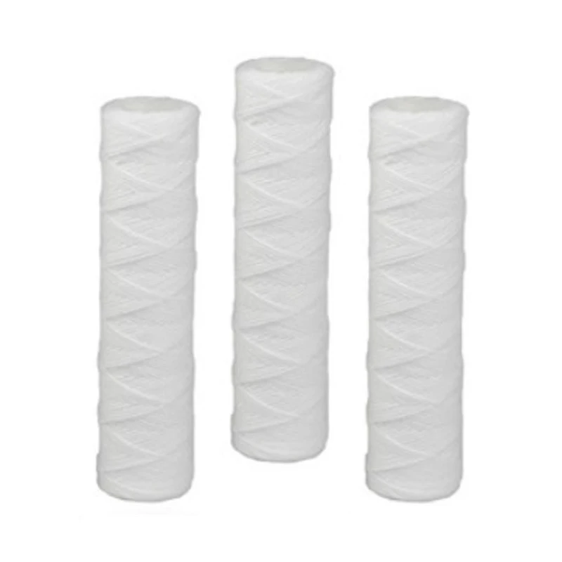 

4Pcs/Set PP Wound String Spun Sediment Whole House Water Filter Replacement Cartridge 10 inch Remove Silt Sand Rust 5uM