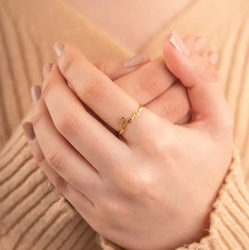 

Кольца женские регулируемые из нержавеющей стали с двойным именем