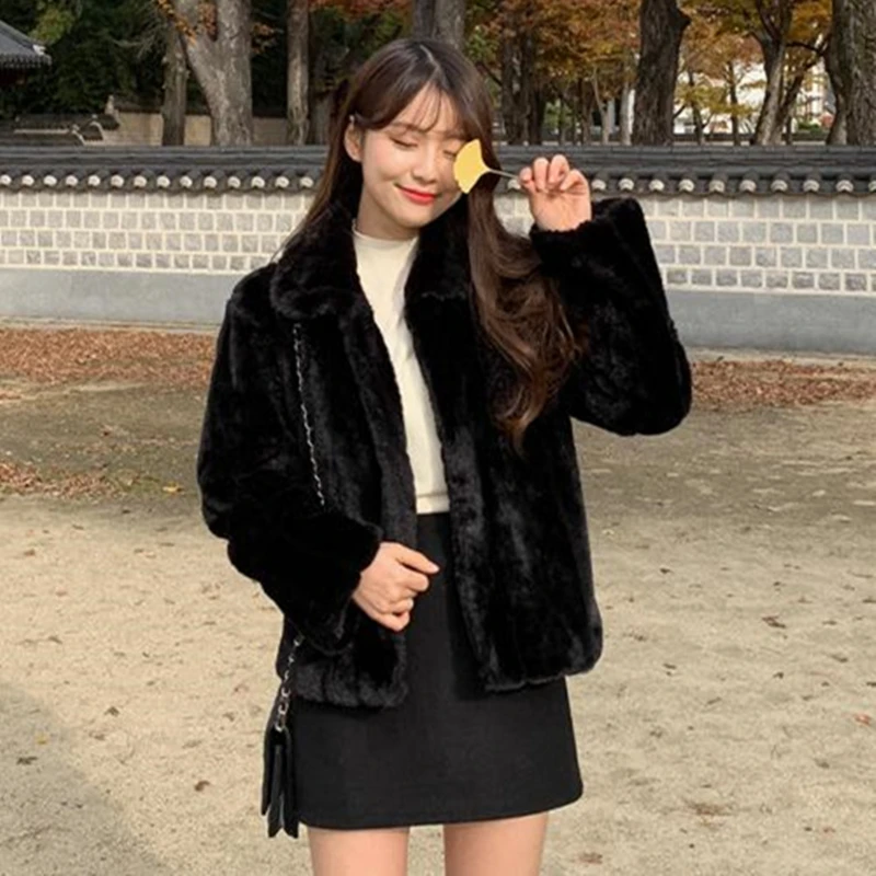 Осенне-зимняя женская Новая Элегантная верхняя одежда из искусственного меха