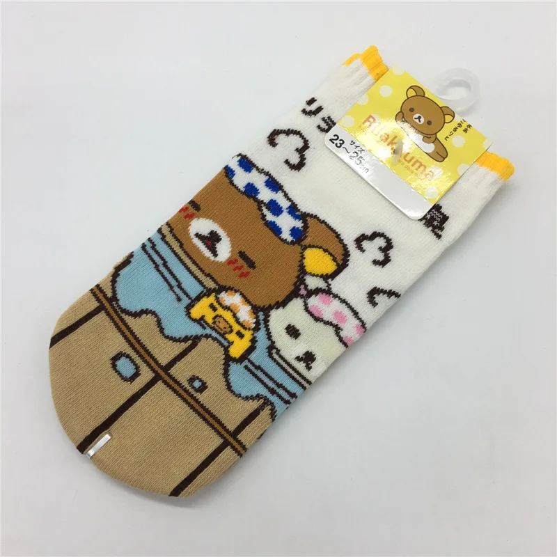 Носки с мультяшным рилаккума милые Веселые женские хлопковые носки мягкие