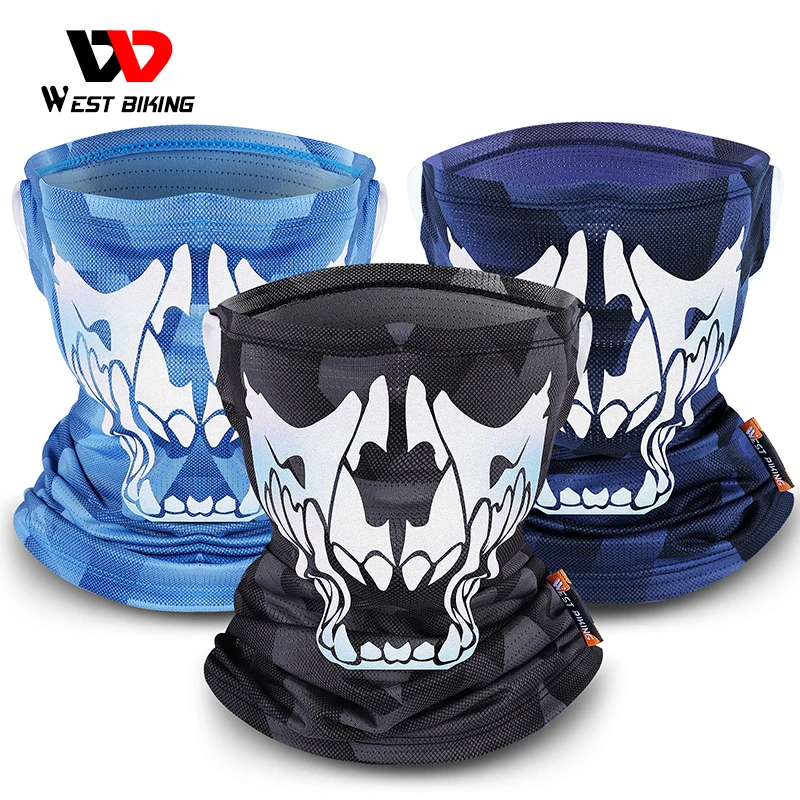 

WEST BIKING Cycling Reflective Headwear AntiUV Ice Silk Buff Bandana Bicycle MTB Sport On Neck Bike Face Cover Cycling Equipment