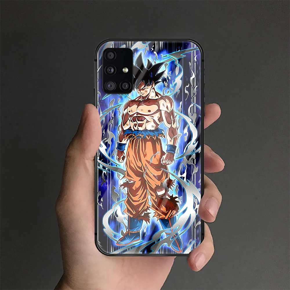 

D-Dragon Ball Goku Phone Tempered Glass Case Cover For Samsung Galaxy S Note 5 6 9 10 10E 20 21 FE Plus Uitra Bumper Waterproof