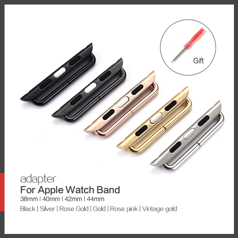 

10Pcs Stainless Steel Adapter DIY Watchband For Apple Watch Band Adapter 38mm 40mm 42mm 44mm 41mm 45mm iWatch Strap Connector