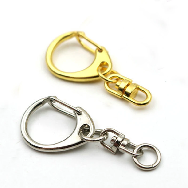 

100pcs Arts Crafts Key Ring 8 Shape Keychain Sleutelhanger Ring Metal Swivel Clasp Hooks Clip Small C Buckle Jewellery Making