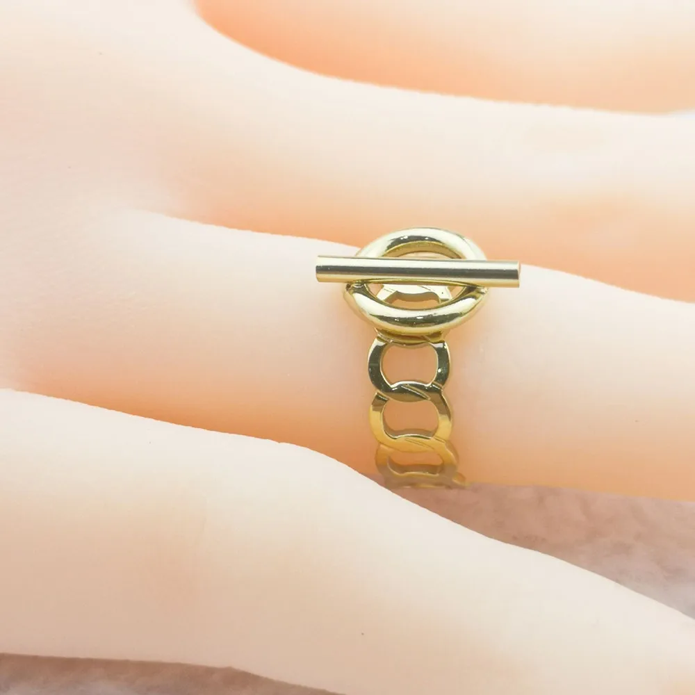 

Ring Hot Sell Classic Style Gold Color Luxury Women Fashion Stainless Steel Jewelry