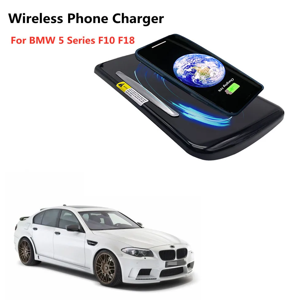 

For BMW 5 series F10 F18 2011-2017 Car Wireless Charger 15W Fast Charging Phone Charger Plate ABS Car Interior Accessories