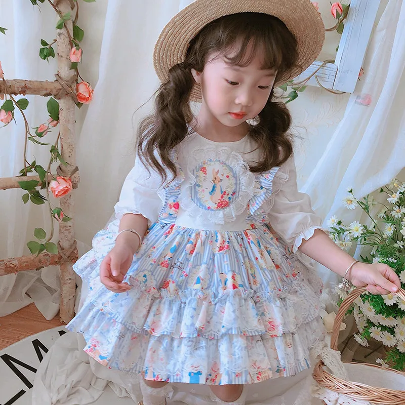 

Girl's Ceremonial Dresses 2021 Vintage Princess Girls Sweet Lolita Cute Outfits Baby Girls Vestidos for 3 4 5 6 7Y