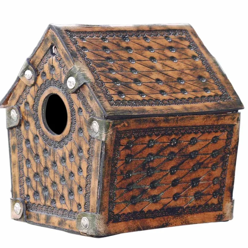 

Custom Handmade Bird House made of Genuine Leather Products