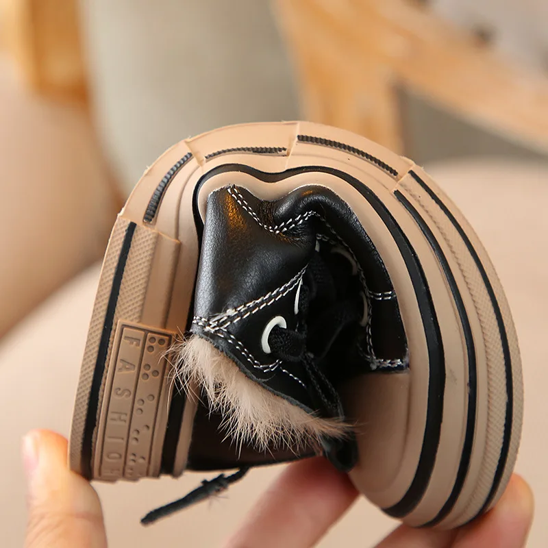 Зимние детские спортивные кроссовки Детские меховые повседневные Теплые