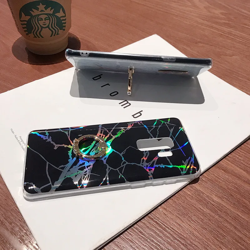 Crenisen ring holder kickstand case for Samsung S10 S9 Plus marble cover For Galaxy S7 Edge S8 plus Note 8 9 |