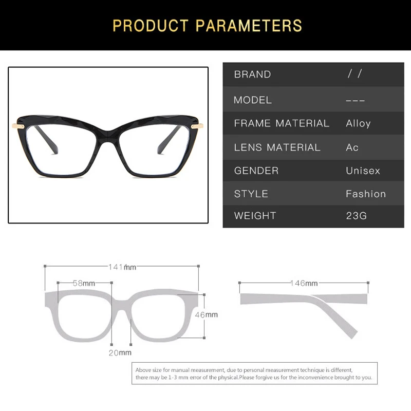 

Seemfly Fashion Cat Eye Glasses Frame Crystal Cut Rimmed Metal Frame Classic Retro Flat Lens Spectacles Colorful Eyewear Unisex