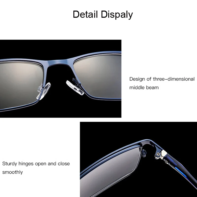 

Optical Glasses Frame Women Men Business Myopia Glasses With Non Prescription Replaceable Lenses Full Alloy Square Frame