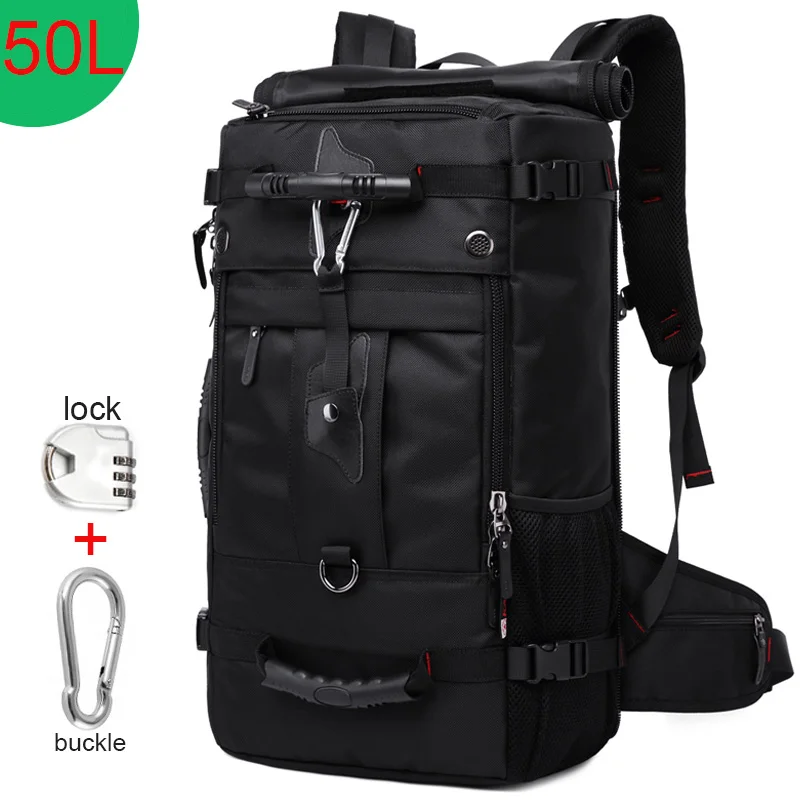 Black 50L Новинка 50L водонепроницаемый рюкзак для путешествий для мужчин и женщин многофункциональный 17,3 Рюкзак Для Ноутбука Мужской рюкзак для багажа mochilas лучшее качество - Цвет: Black 50L