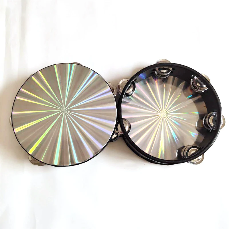 Деревянный Ручной Тамбурин ручной с двумя рядами металлических Jingels