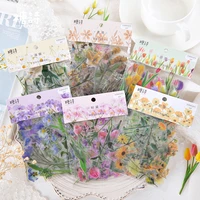 40 pcs beautiful flower pet sticker decorative planner journal scrapbooking craft stickers aesthetic cute stationery