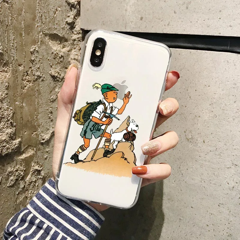 Мягкий силиконовый чехол из ТПУ Приключения Тинтина для телефона iPhone 12 11 11Pro MAX 6 6S