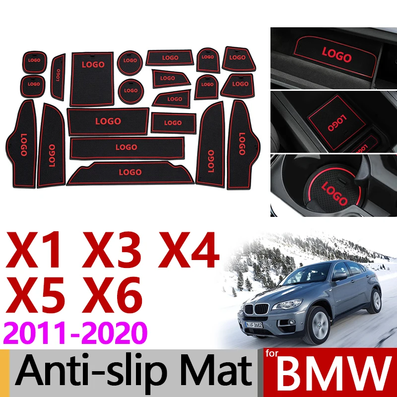 Противоскользящий резиновый коврик со слотом для ворот чашки BMW X1 F48 X3 F25 X4 F26 X5 F15 X6