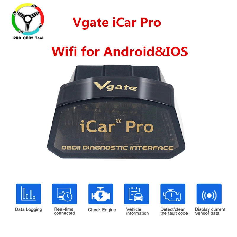Автомобильный диагностический сканер Vgate iCar Pro Wi Fi Bluetooth 4 0 ELM327 V2.1 OBD2 для
