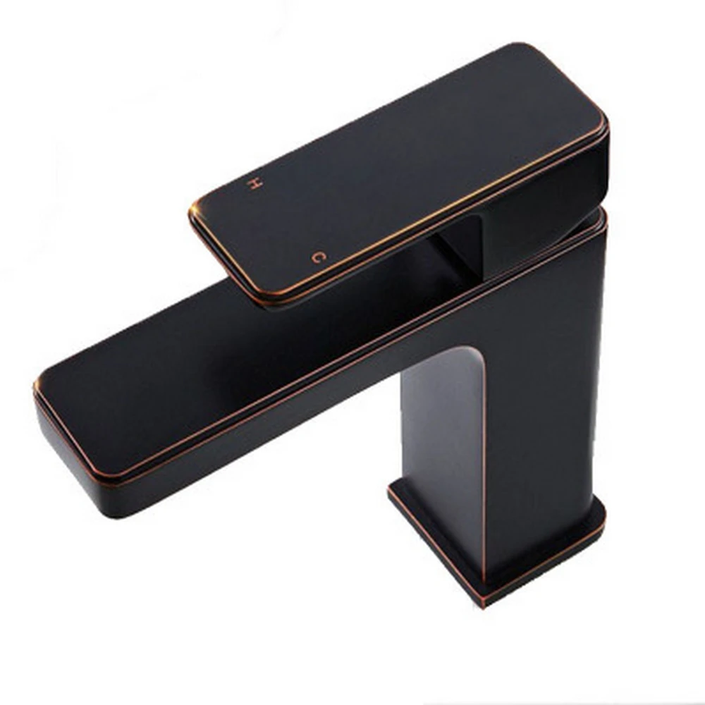 

Новый квадратный черный смеситель для горячей и холодной воды, смеситель для раковины в ванной комнате, смеситель для раковины, аксессуары ...