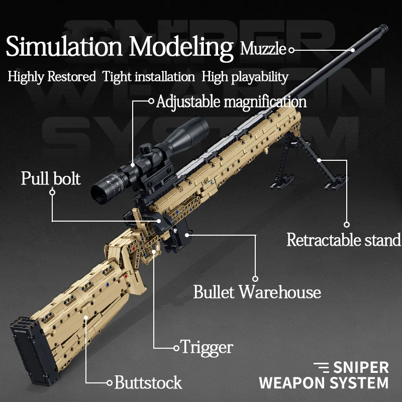 Строительный блок SWAT технологии creator legoINGlys военные WW2 оружие AWM снайперской
