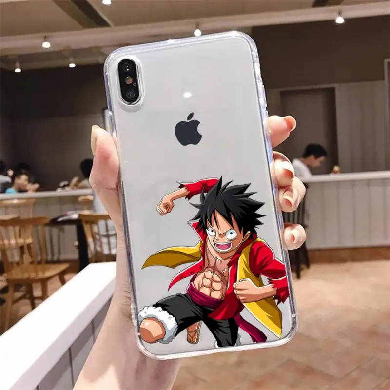

Cartoon anime One Piece Luffy Phone Case Transparent soft For iphone 5 5s 5c se 6 6s 7 8 11 12 plus mini x xs xr pro max