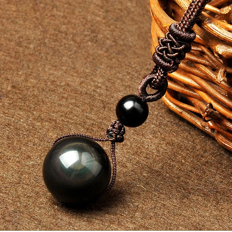 Черные обсидиановые радужные бусины для глаз шарики Переводные счастливые