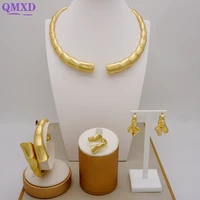 latest luxury brazilian 24k gold italian jewelry set exquisite large style necklace set for women exaggerate big jewelry sets