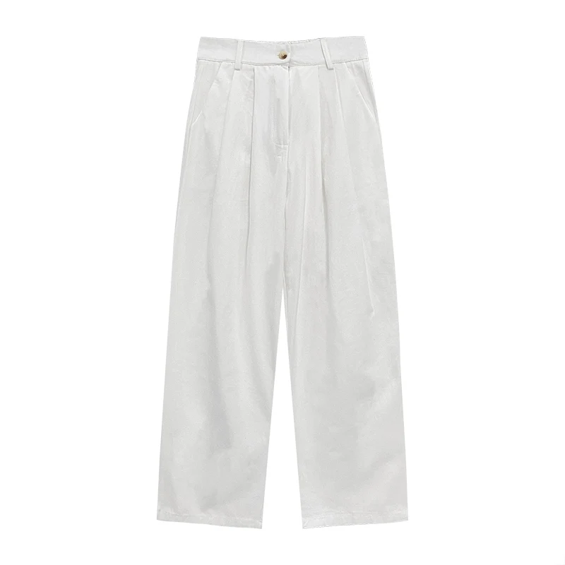 

GOOHOJIO 2020 New Solid Color Fashionable High Waist Women Jeans Oversized Trousers Women Autumn Wide Leg Denim Pants for Women
