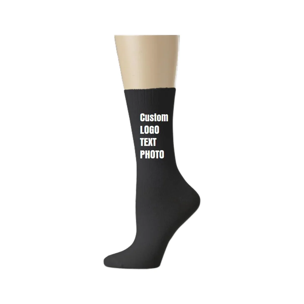 60PCS/LOT Custom Personalised Men Socks Print Logo/Text/Photo Black/White/Grey