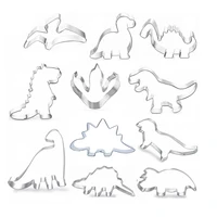 11pcs cute cartoon dinosaur cookie cutter mould stainless steel biscuit cutter molds fondant cake decoration baking tool