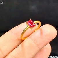 kjjeaxcmy fine jewelry 925 sterling silver inlaid natural adjustable ruby new female ring fashion support test popular