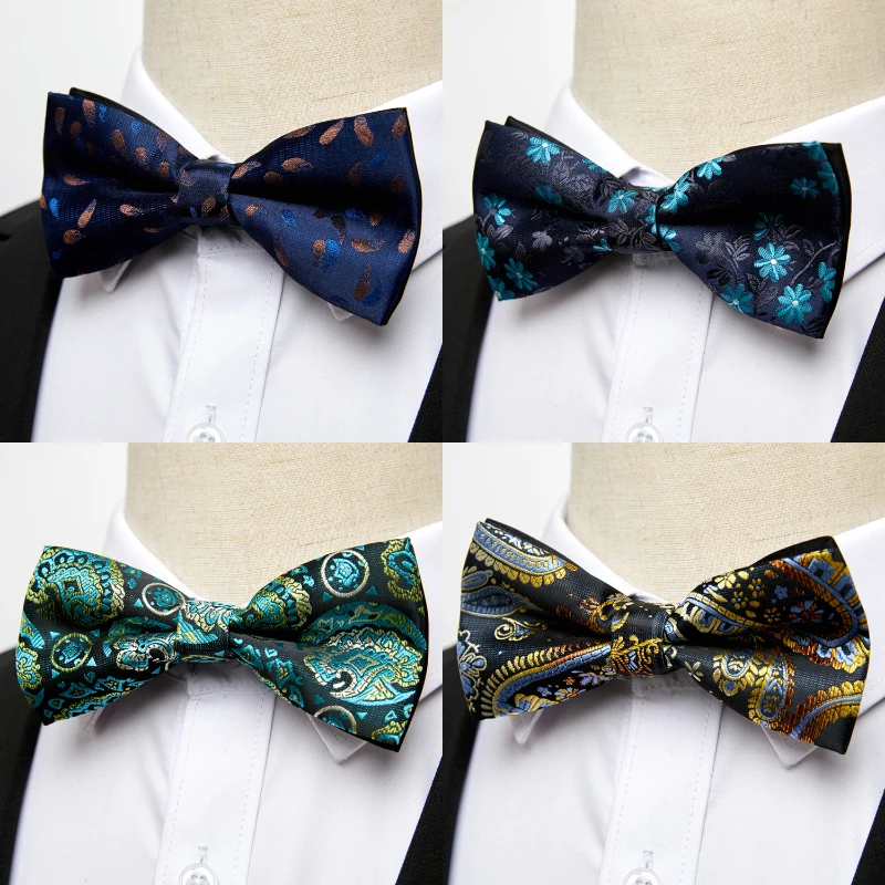 

Nice Handmade Factory Sale Newest style Brand Woven 100% Silk 4 pcs/lot Butterfly Tie Shirt Accessories Man's April Fool's Day