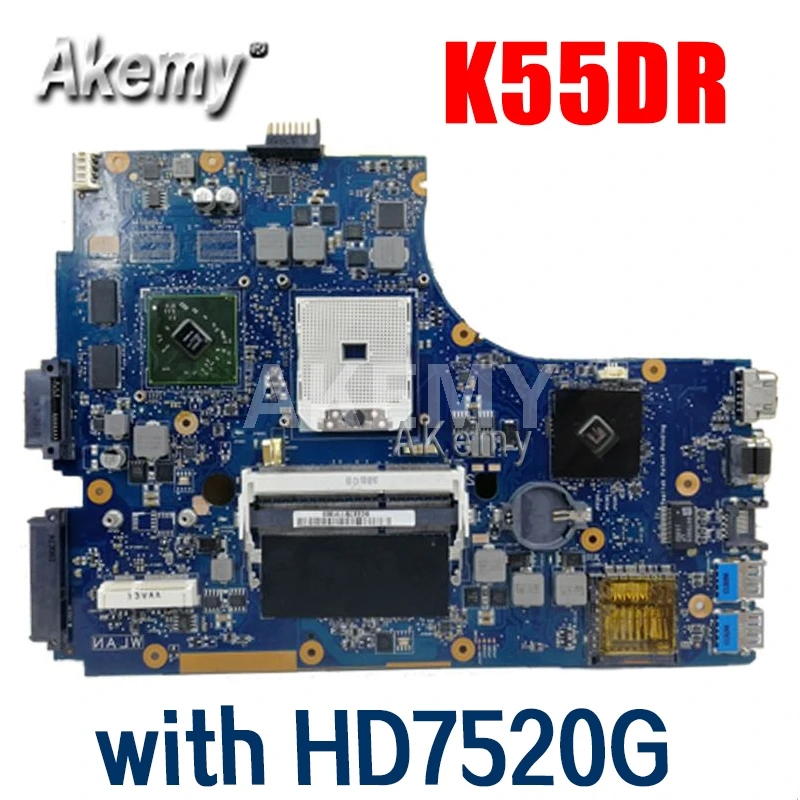Материнская плата Amazoon для For Asus K55DR K55DE с дискретной видеокартой HD7520G|Материнские