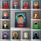 Винтажный постер супергероев Марвел, Капитан Америка, Железный человек, Тор, Халк, холст, настенный художественный постер, набор украшений для дома