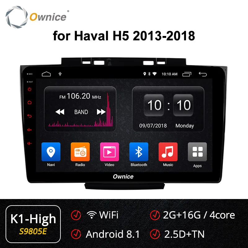 Ownice K3 K5 K6 Android 8,1 автомобильный dvd-плеер gps для Great wall Haval Hover H5 H3 2013- аудио Автомагнитола 360 панорама DSP 4G - Цвет: S9805 K1-High