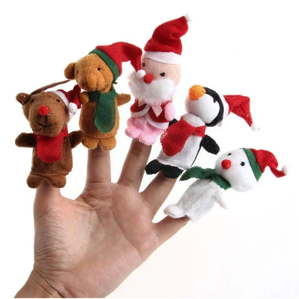 

Christmas Finger Puppet Snowman Animal Educational Theater Hand Year Toys Cartoon Stuffed Animal New Plush Children Gi C4r5