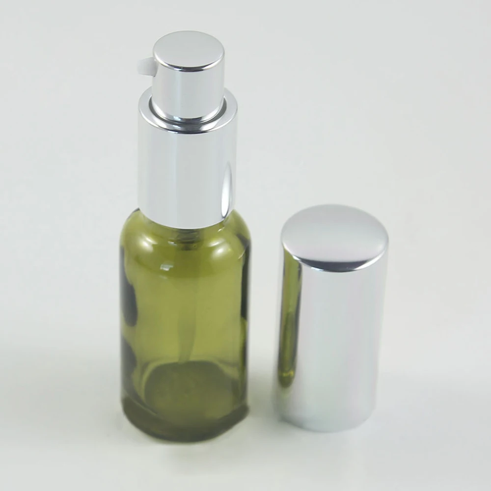 

Empty 20ml Mister Spray Bottle,Clear/Green Glass Oval Lotion Container