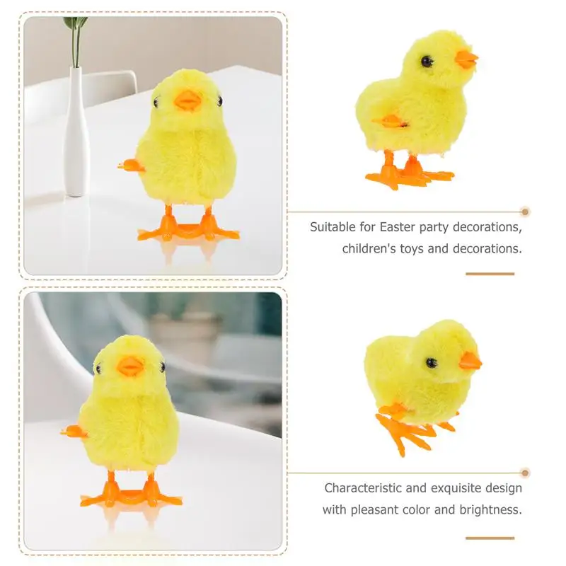 12 piezas pollito divertido salto peque&ntilde;o decoraci&oacute;n del hogar cuerda polluelo fiesta de Pascua Favor-4