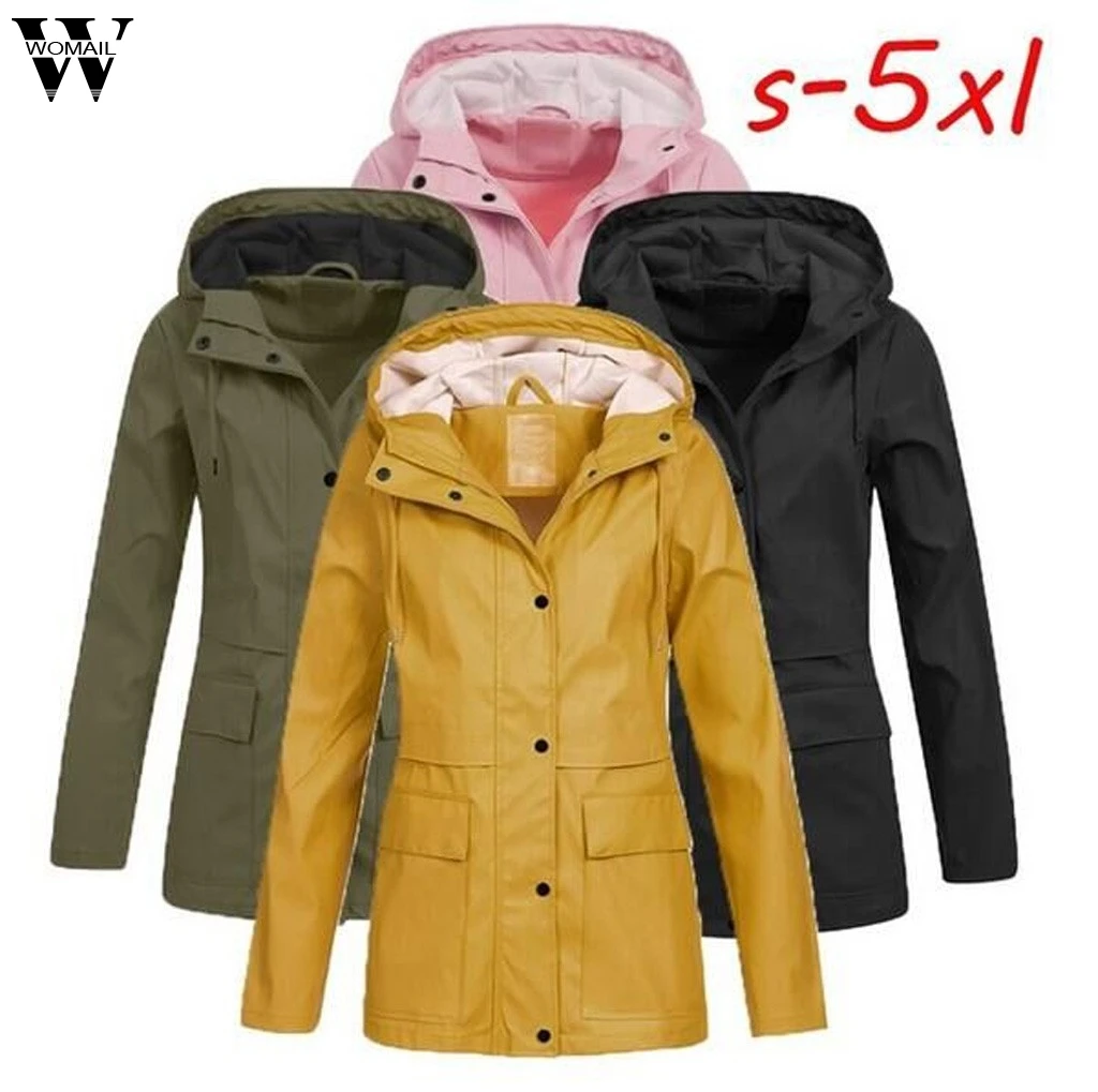 Женский водонепроницаемый дождевик с капюшоном новинка ветрозащитная