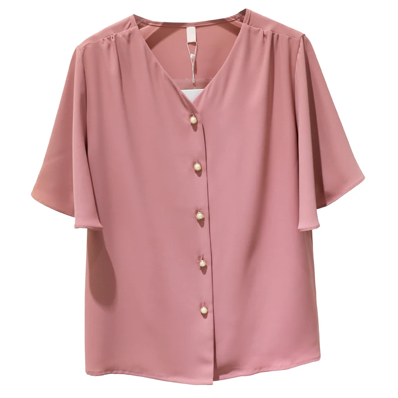 Шифоновые однотонные женские рубашки 2021 летняя новая свободная женская