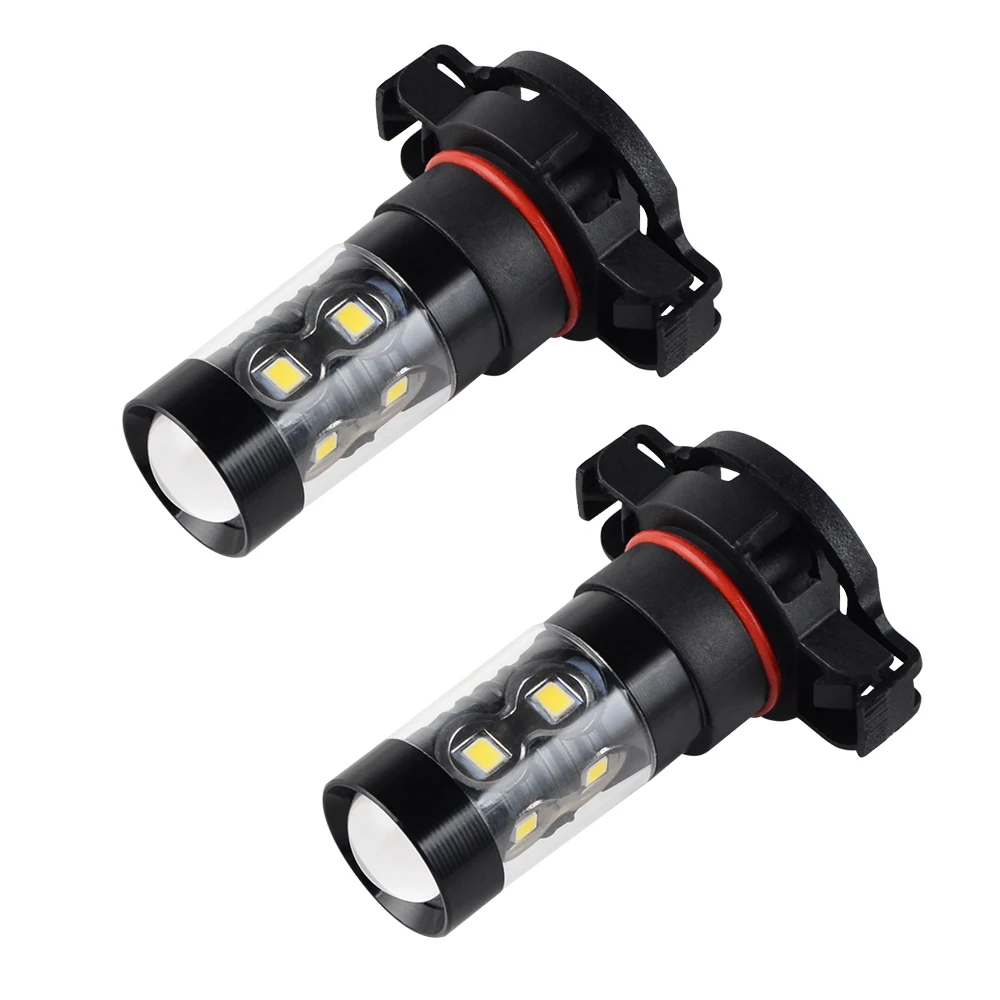 

H2CNC 2X LED 2504 PSX24W White Fog Lights bulb 6000K For Chrysler Jeep Subaru 1