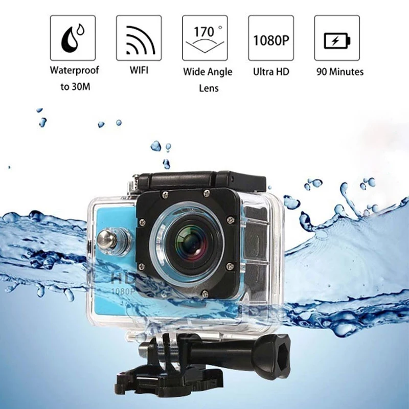 JCKEL Outdoor Sport Action Mini Camera HD 1080P Waterproof Cam Screen Color Water Resistant Video Surveillance Underwater Camera