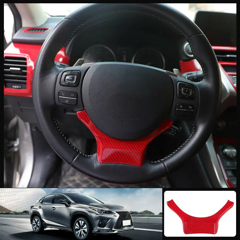 Для Lexus NX200T 300 2015 2020 красное углеродное волокно тип U крышка рулевого колеса