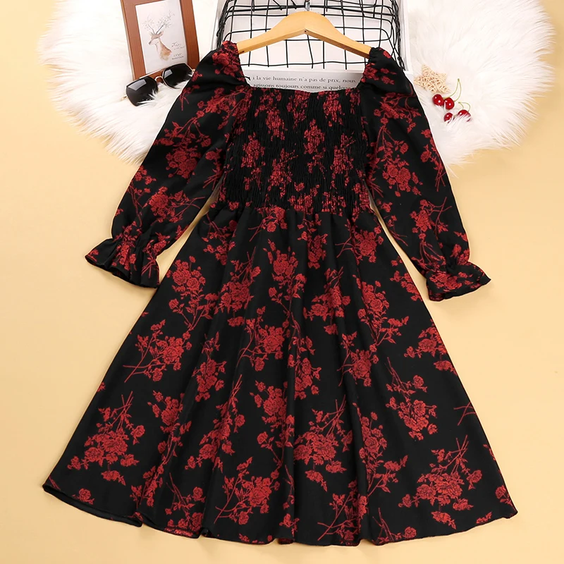 HE Hello Enjoy Girls Dresses Spring Baby Girl Newborn Clothes Long Sleeve Printed Bow Elegant Evening Princess Dress Casual Kids | Детская
