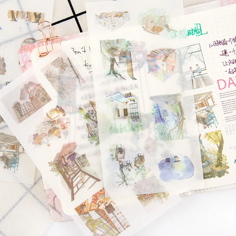 

6Sheets/Pack Napping Time series Decoration Scrapbooking Stickers Transparent PVC Stationery Diary Stickers