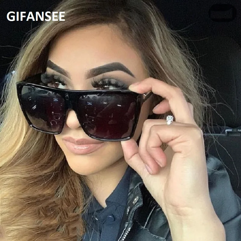 Солнцезащитные очки GIFANSEE женские винтажные большие брендовые дизайнерские